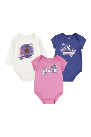 3 bodys - Ecru, rose et bleu marine