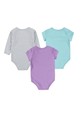 3 bodys - Gris, violet et turquoise