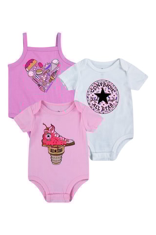 3 bodys - Rose et blanc