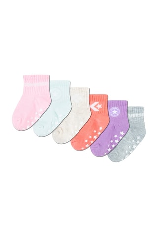 6 paires de chaussettes antidérapantes - Rose, violet et gris