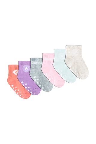 6 paires de chaussettes antidérapantes - Rose, violet et gris
