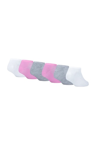6 paires de socquettes - Rose, gris clair chiné et blanc