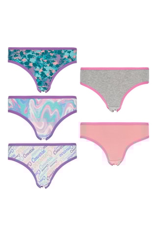 5 culottes - Gris et rose