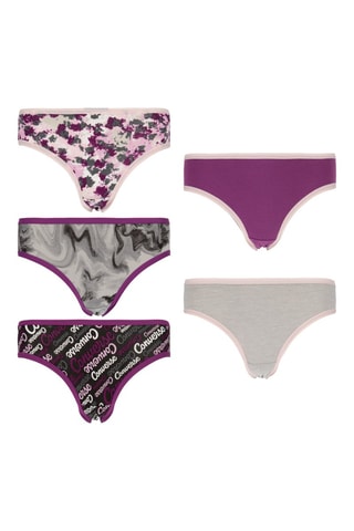 5 culottes - Rose et gris