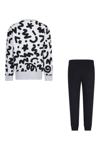 Sweat et pantalon - Gris clair chiné et noir