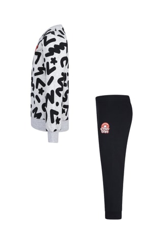 Sweat et pantalon - Gris clair chiné et noir