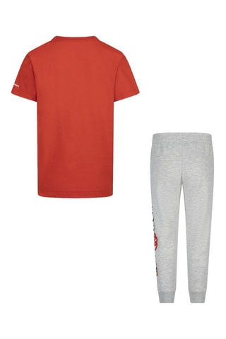 T-shirt et pantalon - Rouge et gris clair chiné