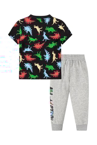 T-shirt et jogging - Noir et gris clair chiné