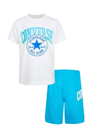 T-shirt et short - Blanc et turquoise