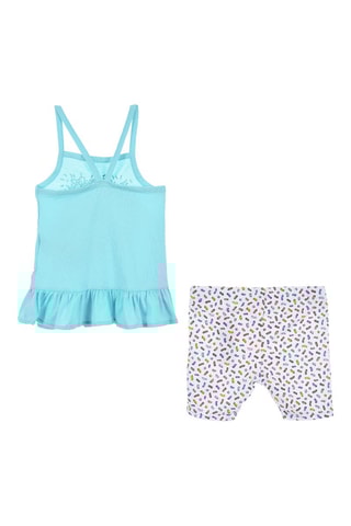 Débardeur et short - Blanc et bleu