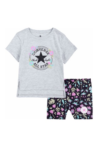 T-shirt et short - Gris chiné et noir