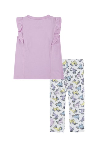 T-shirt et legging - Mauve et blanc