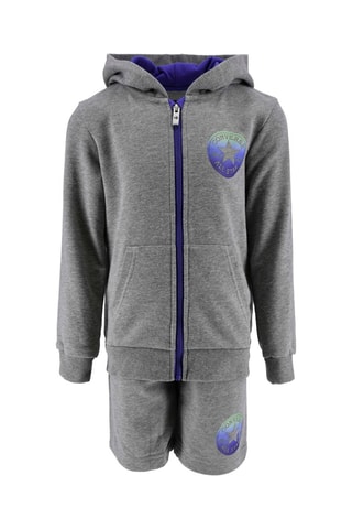 Sweat à capuche et short - Gris chiné