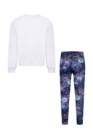 Sweat et legging - Gris clair chiné et bleu