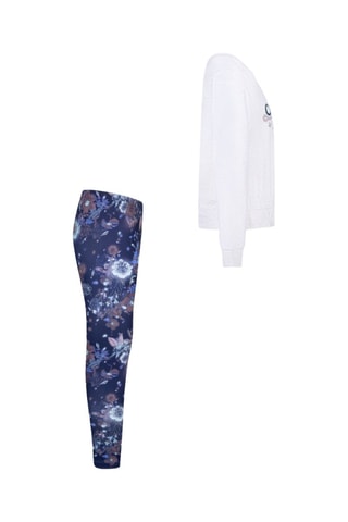 Sweat et legging - Gris clair chiné et bleu