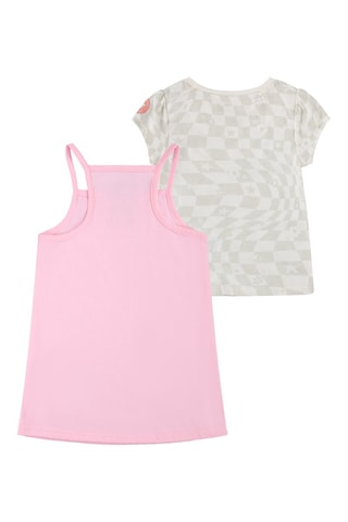 Robe et t-shirt - Rose et beige