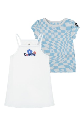 Robe et t-shirt - Bleu et blanc