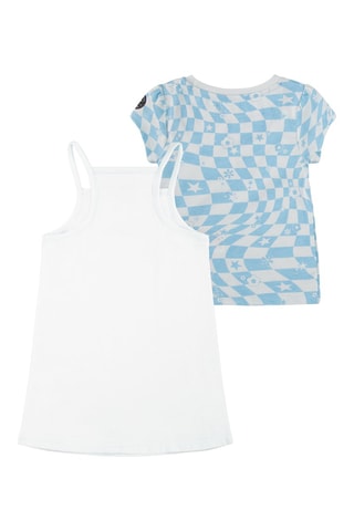Robe et t-shirt - Bleu et blanc