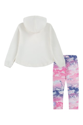 Sweat à capuche et legging - Blanc et rose