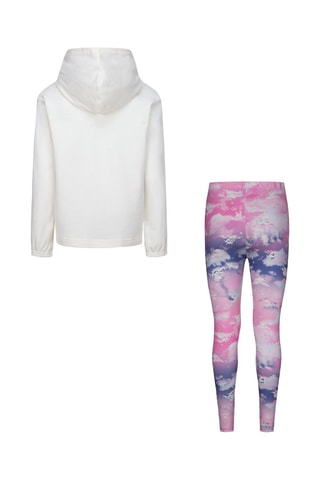 Sweat à capuche et legging - Blanc et rose