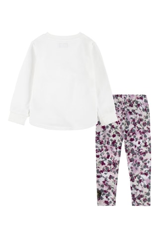 Sweat noué et legging - Ecru et rose