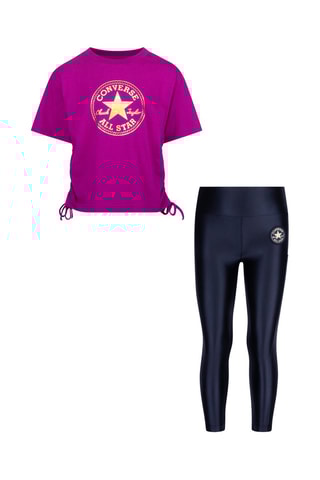T-shirt et legging - Fuchsia et noir