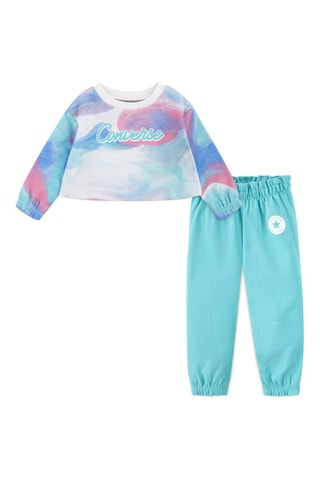 Sweat tie and dye et jogging - Blanc et turquoise