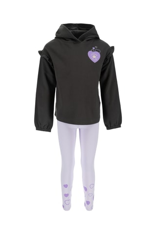 Sweat à capuche et legging - Noir et violet