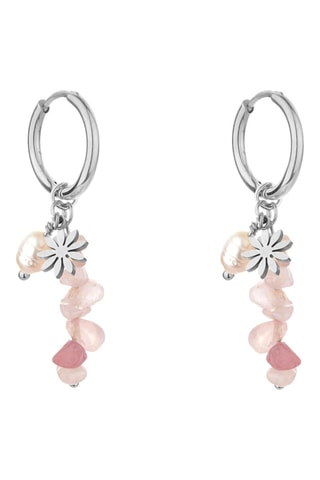 Boucles d'oreilles Norah - Perles de culture d'eau douce et quartz rose - Emily Westwood