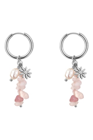 Boucles d'oreilles Norah - Perles de culture d'eau douce et quartz rose - Emily Westwood