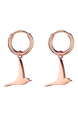 Coffret montre à quartz en acier et boucles d'oreilles - Plaqué or rose - Emily Westwood