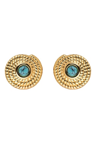 Puces - Plaqué or jaune et turquoises - Marc Malone