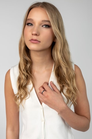 Bague - Plaqué or blanc