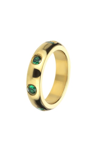 Bague Journee - Plaqué or jaune et zircons