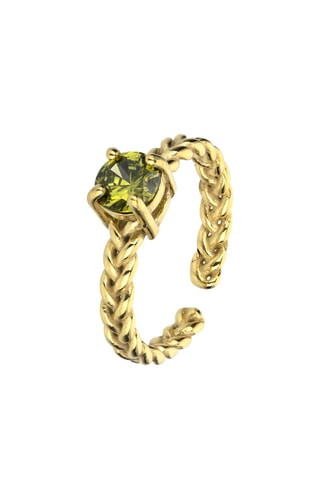 Bague Aspen – Plaqué or jaune et zircon