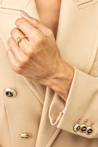 Bague Aspen – Plaqué or jaune et zircon