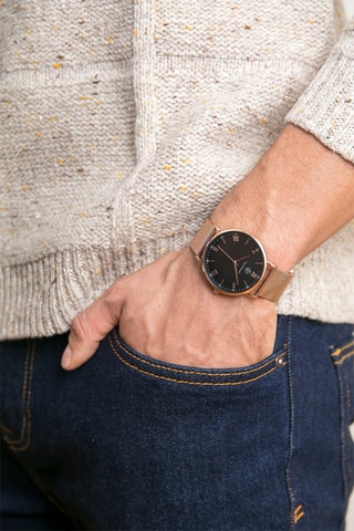 Montre à quartz en acier inoxydable - Doré rose  - Paul McNeal