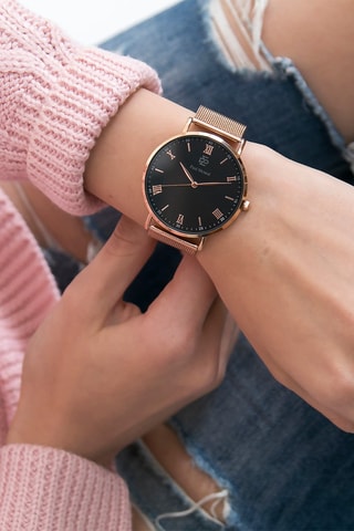 Montre à quartz en acier inoxydable - Doré rose  - Paul McNeal