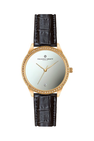 Montre à quartz en cuir - Noir et doré - Frederic Graff