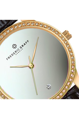 Montre à quartz en cuir - Noir et doré - Frederic Graff