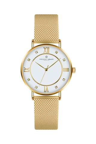 Montre à quartz en acier -  Doré