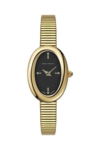 Montre à quartz en acier et diamants - Monica Monaco