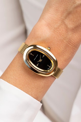 Montre à quartz en acier et diamants - Monica Monaco