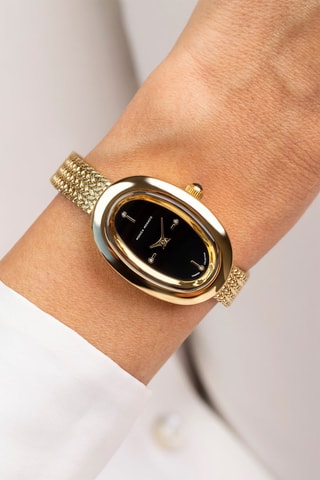 Montre à quartz en acier et diamants - Monica Monaco