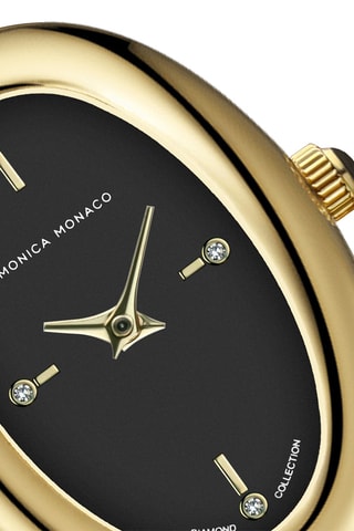 Montre à quartz en acier et diamants - Monica Monaco