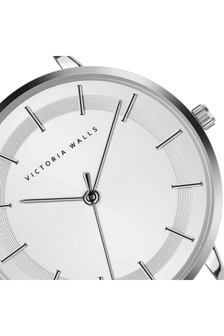 Montre à quartz en cuir - Noir et argenté - Victoria Walls