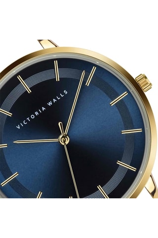 Montre à quartz en cuir - Noir et doré - Victoria Walls