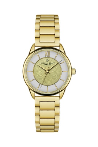 Montre à quartz en acier - Doré et blanc - Frederic Graff