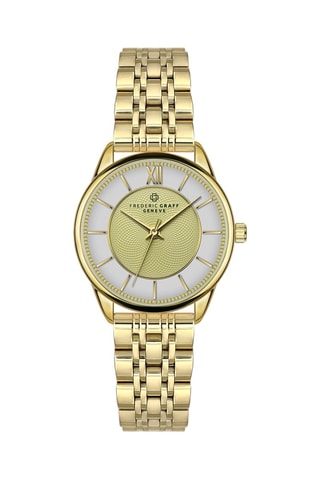 Montre à quartz en acier - Doré et blanc - Frederic Graff