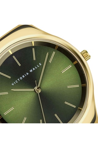 Montre à quartz en acier - Doré et vert - Victoria Walls